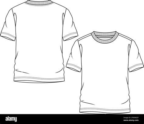 Camiseta Blanca De Manga Corta Dibujo Plano Plantilla De Ilustraci N