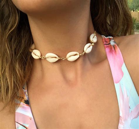 Sea Shell Choker Necklace Etsy Shop Shell Choker Cowrie Choker