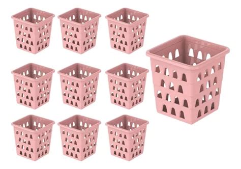 Kit 10 Cestos Organizadores Multiuso Rosa 10 5x10 5x11cm MercadoLivre