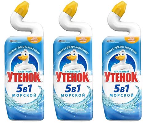 Туалетный утенок Чистящее средство для унитаза 5в1, Морской, 500 мл, 3 ...