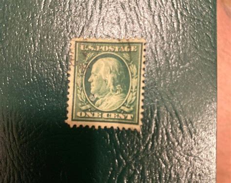 1909 Benjamin Franklin Unmarked One Cent Stamp Green Etsy In 2021