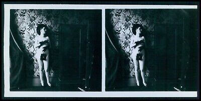 F Monsieur X Small Stereoview Photo Stereo Card French Nude Original