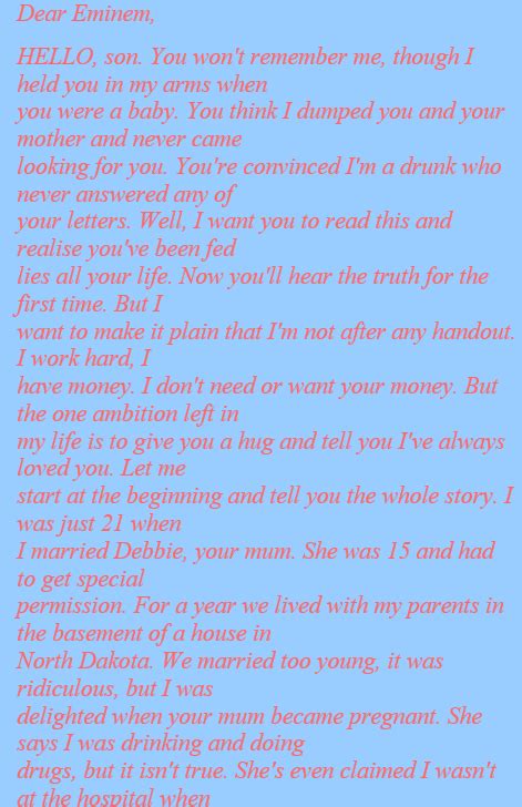 Letter from Eminem's father to his son Part 1