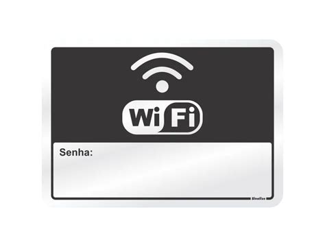 Placa de sinalização em Alumínio 16x23 Senha Wifi Sinalize 150AR Lina