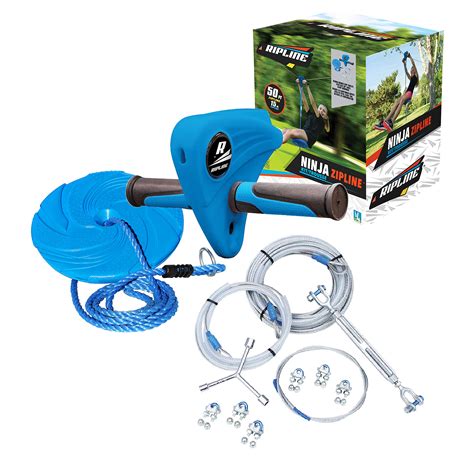 Buy Ripline 50 ft Zipline Kit with Included Seat | Kids Zip line Kit ...