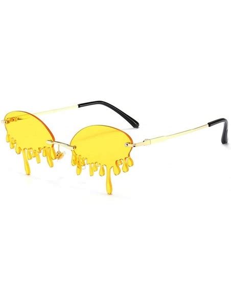 2020 Fashion Tears Flame Sunglasses Women Rimless Wave Eyewear Luxury