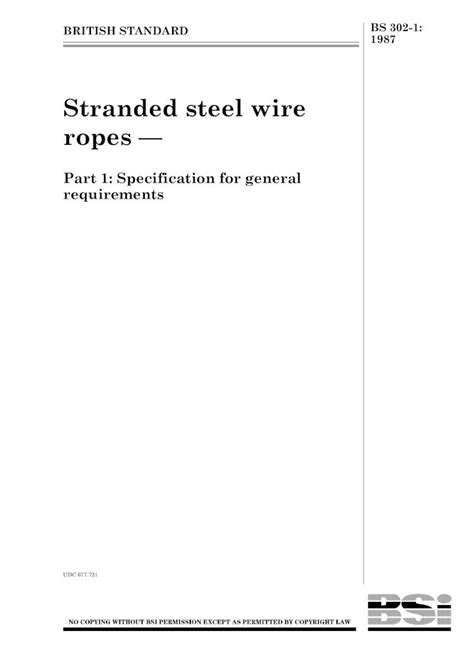 PDF BS 302 1 1987 Stranded Steel Wire Ropes Pdf PDFSLIDE NET