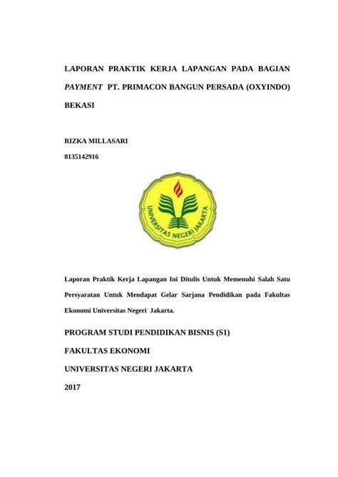 Pdf Laporan Praktik Kerja Lapangan Pada Bagian Daftar Isi Lembar