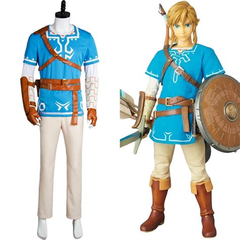 The Legend of Zelda: Breath of the Wild Link Uniform Cosplay Costume Outfit Halloween Carnival ...