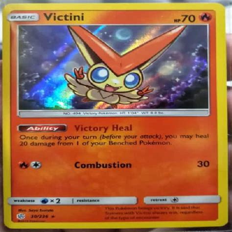 Pokemon Cards Victini 30236 Holo Rare Sun And Moon In South