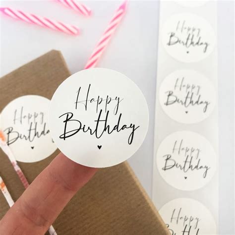 Aufkleber Happy Birthday runder Sticker ab 10 Stück Geburtstag