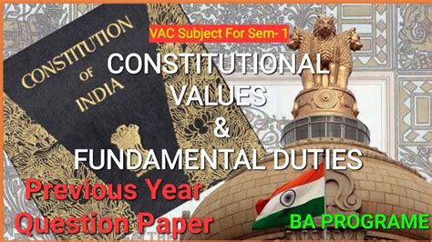 Vac Constitutional Values And Fundamental Duties Sem 1 Previous