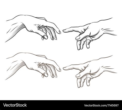 Adam hand of god like creation Royalty Free Vector Image