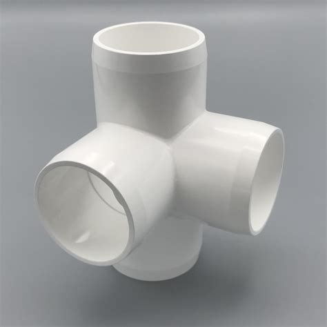 1 1 4 Inch 4 Way Tee Pvc Fitting Connector Elbow 4 Pack Pb1254w 4p Ebay