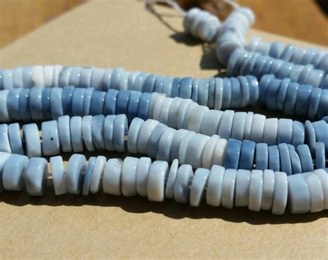 Rare Owyhee Blue Opal Ombre Heishi Beads 6mm Oregon Blue Opal Beads