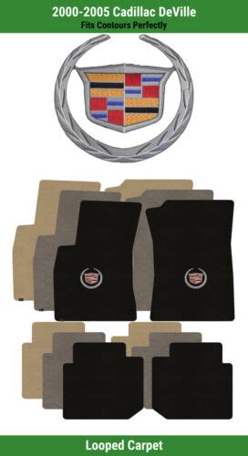 Lloyd Loop Front Rear Mats For 00 05 DeVille W Silver Cadillac Crest