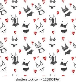 Hand Drawn Graphic Lingerie Vector Seamless Stock Vector Royalty Free 1238031964 Shutterstock