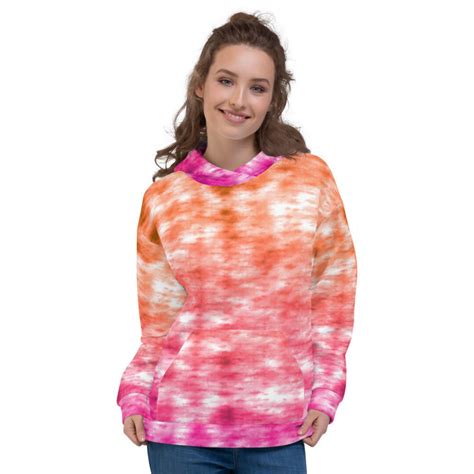 Summertime Orange Pink Tie Dye Unisex Hoodie Etsy