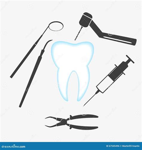 The Dental Examination Icon Dental Inspection Sign Vector