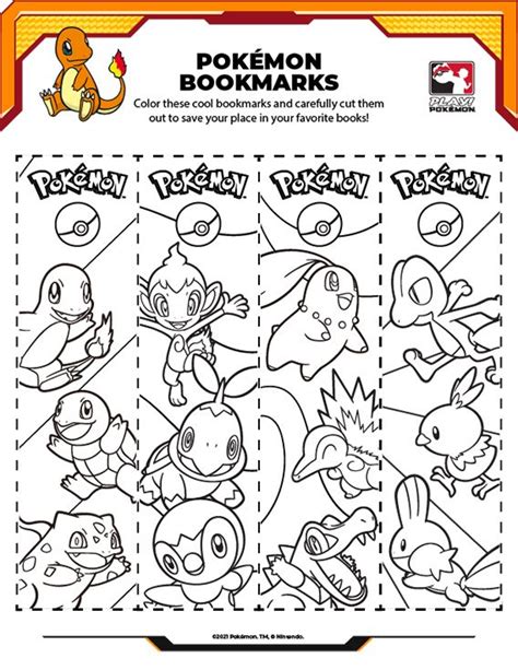 Cut Out And Color These Pok Mon Bookmarks And Use Them To Save Your