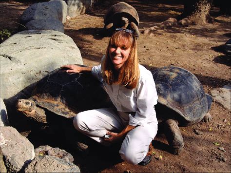 Colette Adams With Part Of The Gladys Porter Zoos Herd Of Galapagos