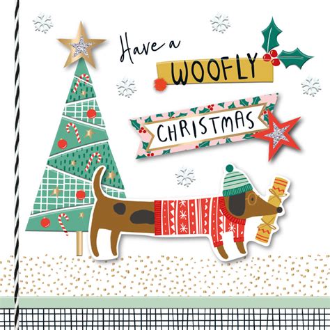 Merry Christmas Sausage Dog Cute Dachshund Christmas Card Cards