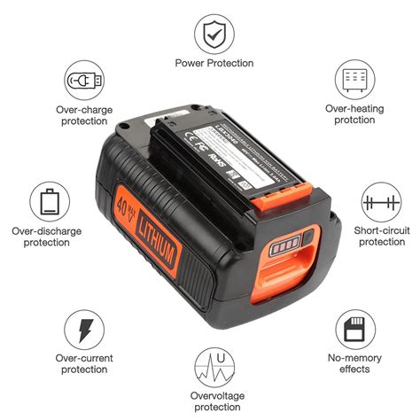 Bakipante Upgraded Mah Black And Decker V Lithium Battery