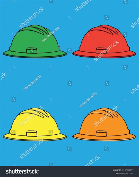 Vector Yellow Construction Helmet Flat Vector Stock Vector Royalty