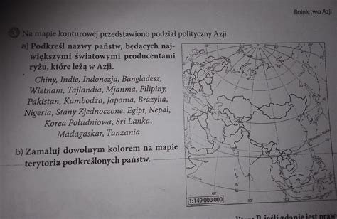 Na Mapie Konturowej Przedstawiono Podzia Polityczny Azji Brainly Pl