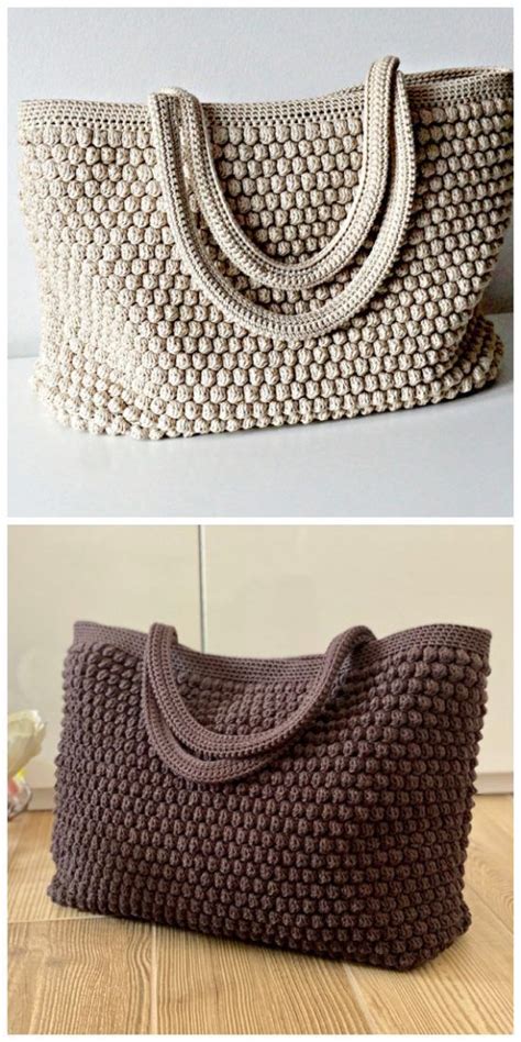 Crochet Leather Handbags For Beginners Tote Bag Pattern Crochet Bag