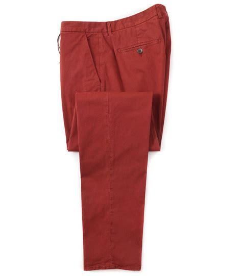 New Boglioli Brick Red Twill Cotton Dress Pants W Eu