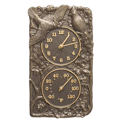 Whitehall Cardinal Indoor Outdoor Wall Clock And Thermometer Wayfair