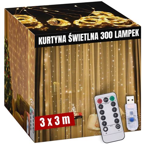 KURTYNA ŚWIETLNA 3x3m SOPLE 300LED GIRLANDA LAMPKI lampki choinkowe