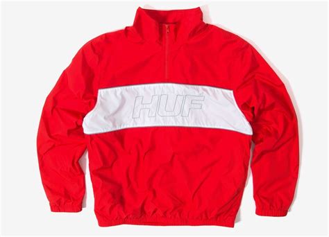 Huf Stadium Half Zip Track Jacket Red