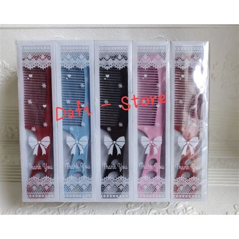 Jual Souvenir Pernikahan Sisir Besar Lobang Kemas Mika Motif Pcs