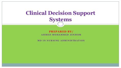 Clinical Decision Support Systems