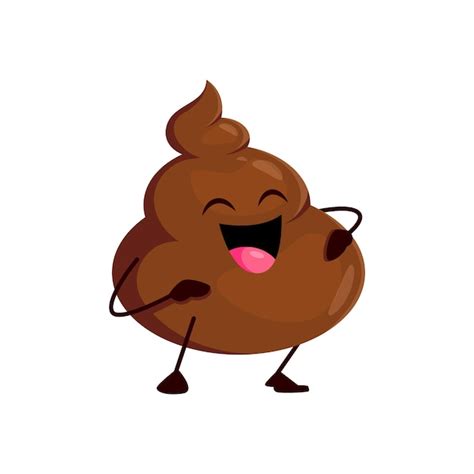 Premium Vector | Funny poo excrement cartoon laughing poop emoji