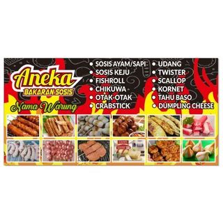 Jual Spanduk Aneka Bakaran Sosis Banner Sosis Bakar 100x50 Shopee