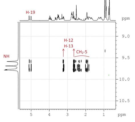 A Fragment Of D Noesy Spectra For Compound The Noe Crosspeaks