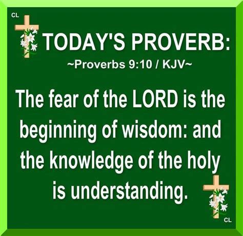 TODAY S PROVERB King James Bible Verses Proverbs 9 Fear Of The Lord