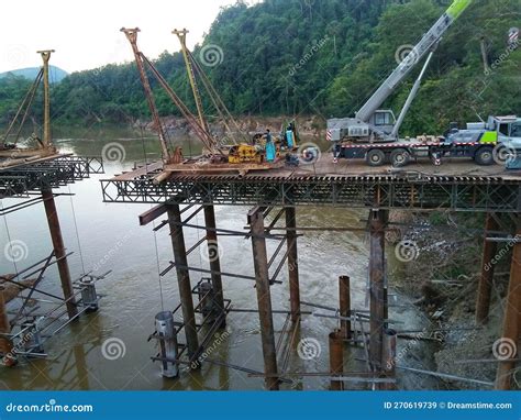 Construction of a bridge stock image. Image of construction - 270619739