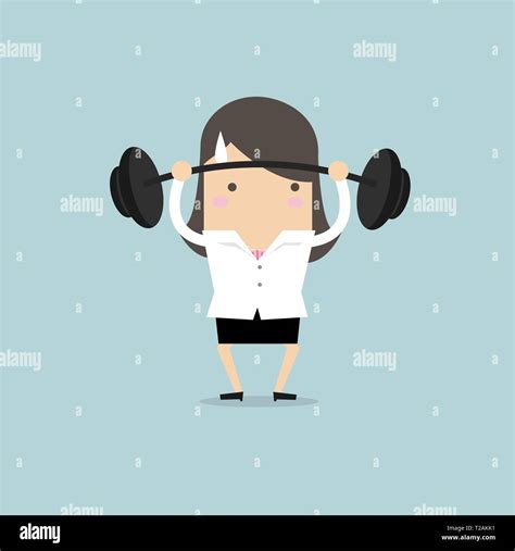 Woman Heavy Lifting Office Stock Vector Images Alamy