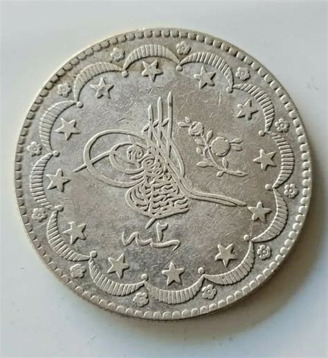 TÜRKEI 20 KURUS Qirsch Münze Coin Osmanli Parasi 1293 2 II Abdulhamid