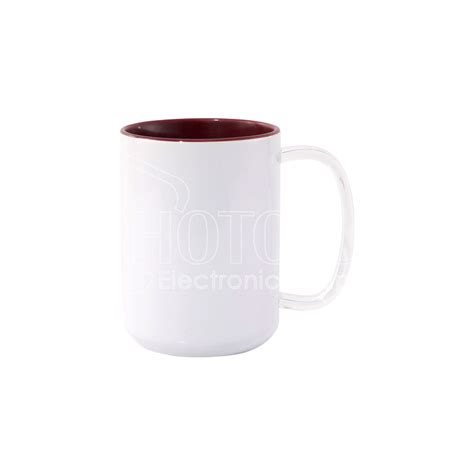 Oz Sublimation Inside Colored Ceramic Mug With Clear Glass Handle