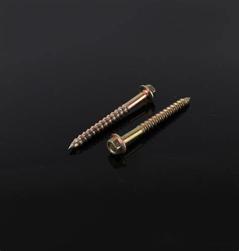 yellow zinc alloy hexagonal flange screw  conical threads