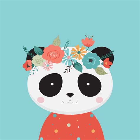 Floral Panda Fabric Panel