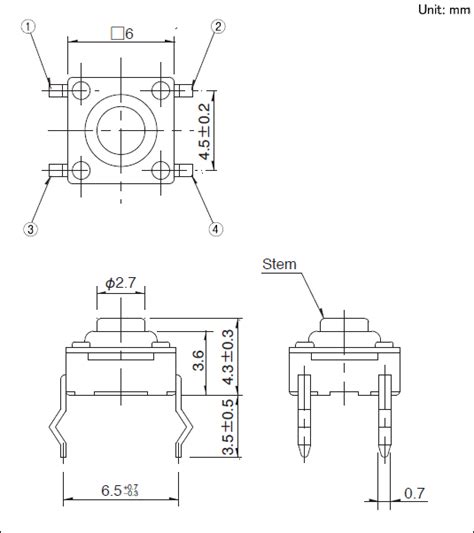 Skhwala Product Information Skhw Series Snap In Type Tact