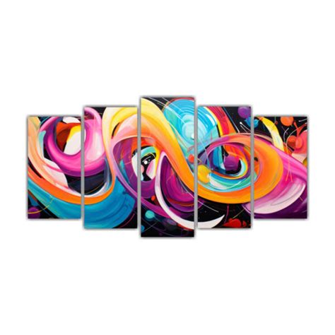 Conjunto De 5 Lienzos Abstractos En Tela De Alta Calidad DecoCuadros