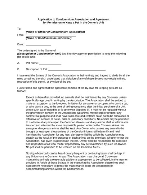 Condominium Association Agreement Doc Template Pdffiller