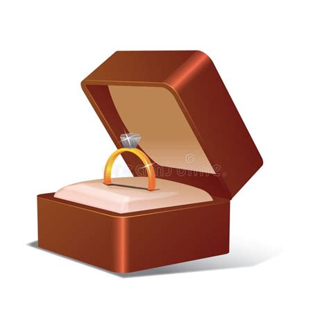 Wedding Ring In A Box Vector Illustration Decorative Background Design